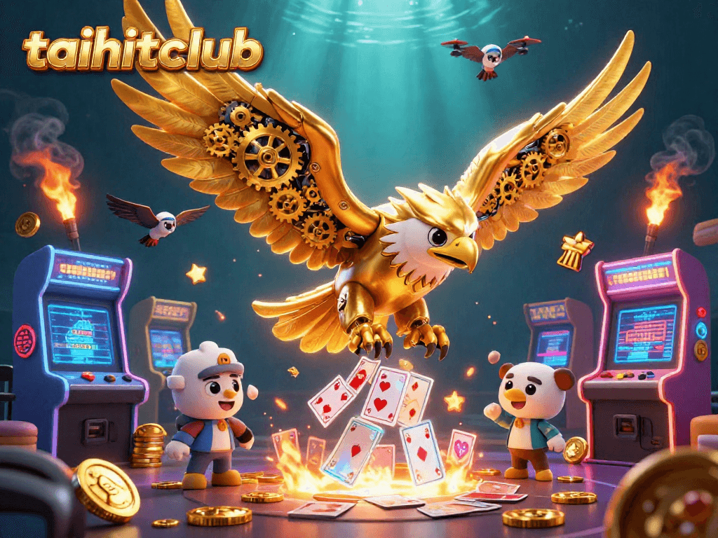 Experience the excitement of taihitclub's vibrant casino gaming world with colorful arcade elements and dynamic characters.