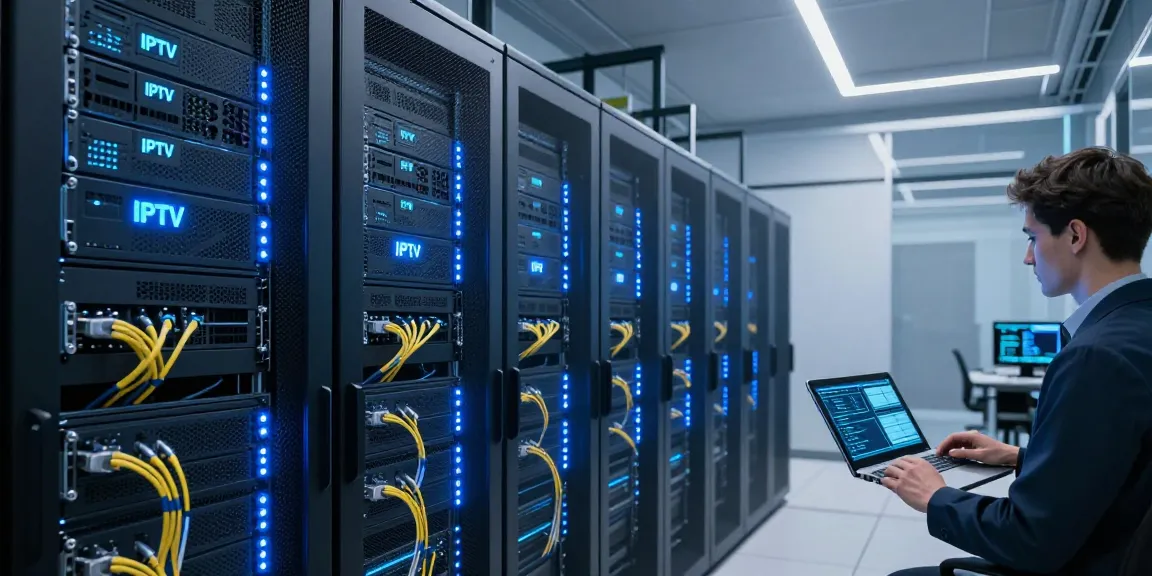 IPTV UK panel infrastructure in a modern data centre, showcasing cloud computing and digital platform technology.