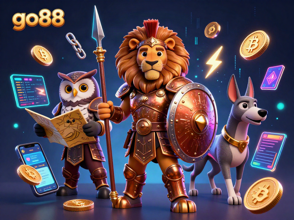 Engage with go88's thrilling casino games featuring dynamic 3D elements and vibrant characters.