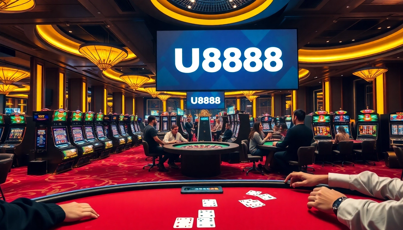 Experience the excitement of U8888 at a luxurious casino with vibrant gaming floors.