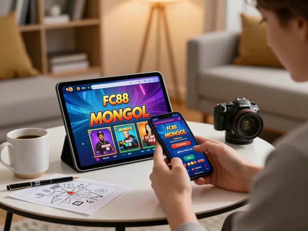 Engaging with FC88 MONGOL app from https://fc88.baby in a cozy living room while practicing responsible gaming.