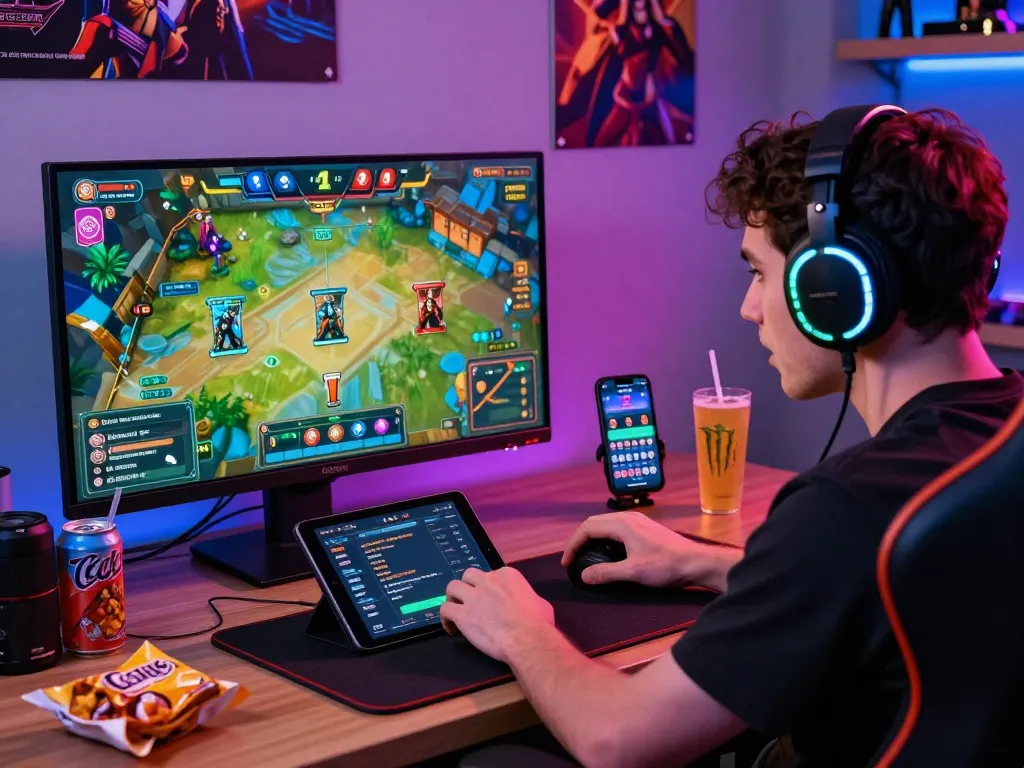 Engaged player enjoying bomwin card game in a vibrant online gaming setup.