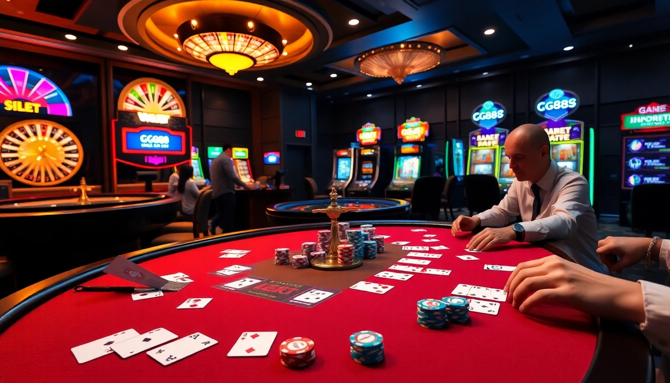 Exciting casino environment showcasing high-stakes gaming at GG88 KJC.