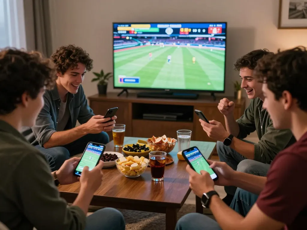 Socolive users enjoying a sports betting experience at home with live updates on their smartphones.