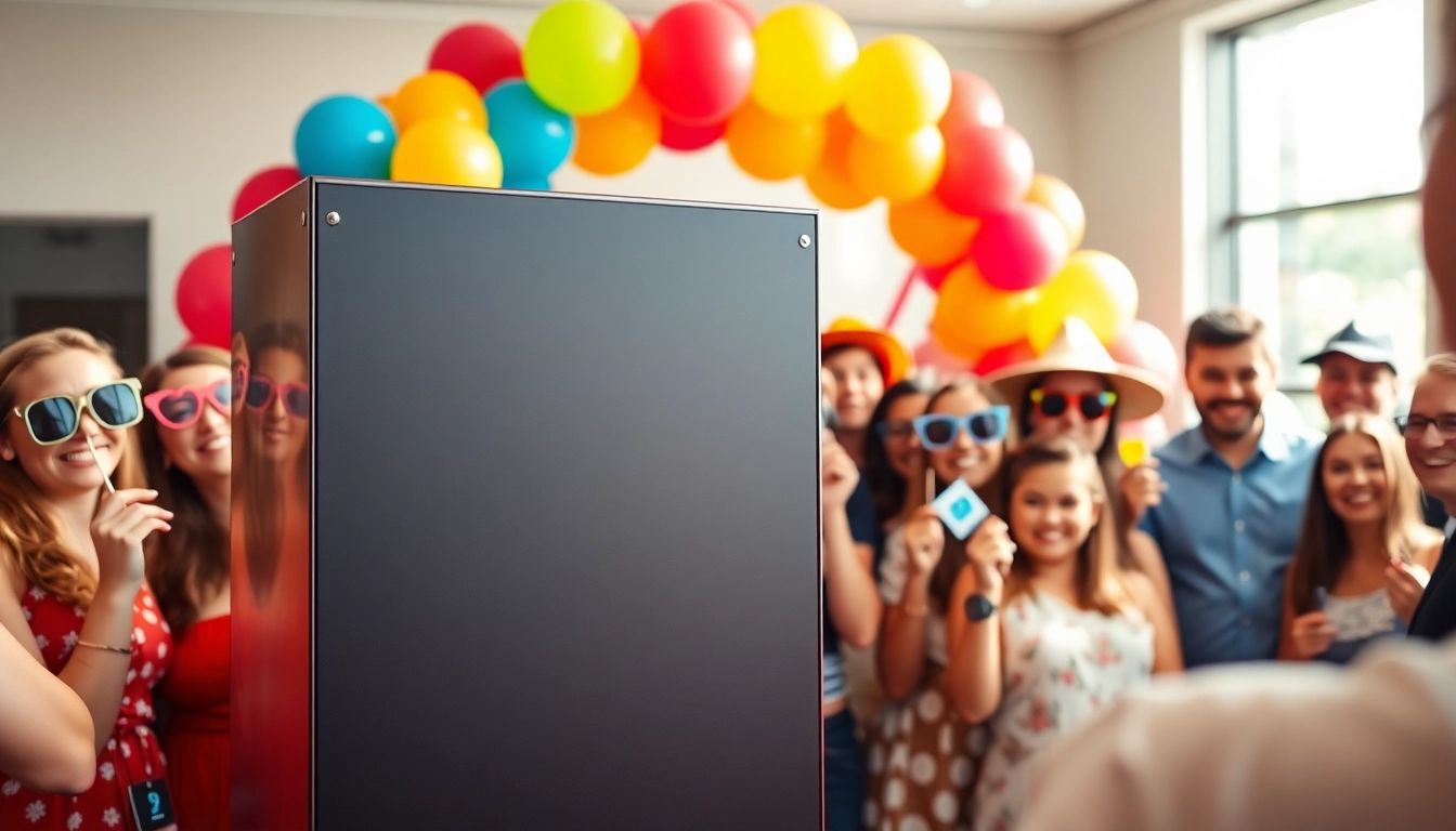 Engage guests with a fun photo booth rental setup at lively events.