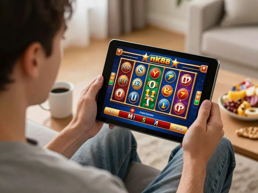 Engaging online gaming experience with nk88 on tablet showcasing vibrant casino action.
