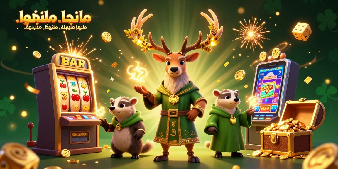 Experience مانجا، مانهوا، مانهوا مترجمة, playing a vibrant 3D casino scene with engaging slot machines and magical characters.