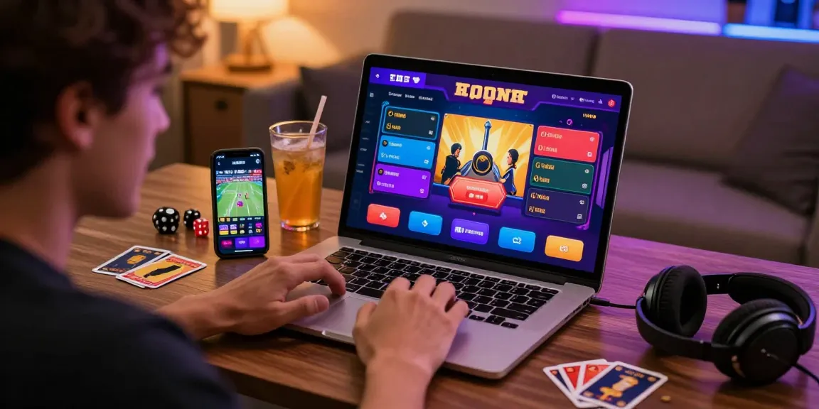 Engaged user exploring https://zlot.mx/ online betting with vibrant interface and gaming elements.