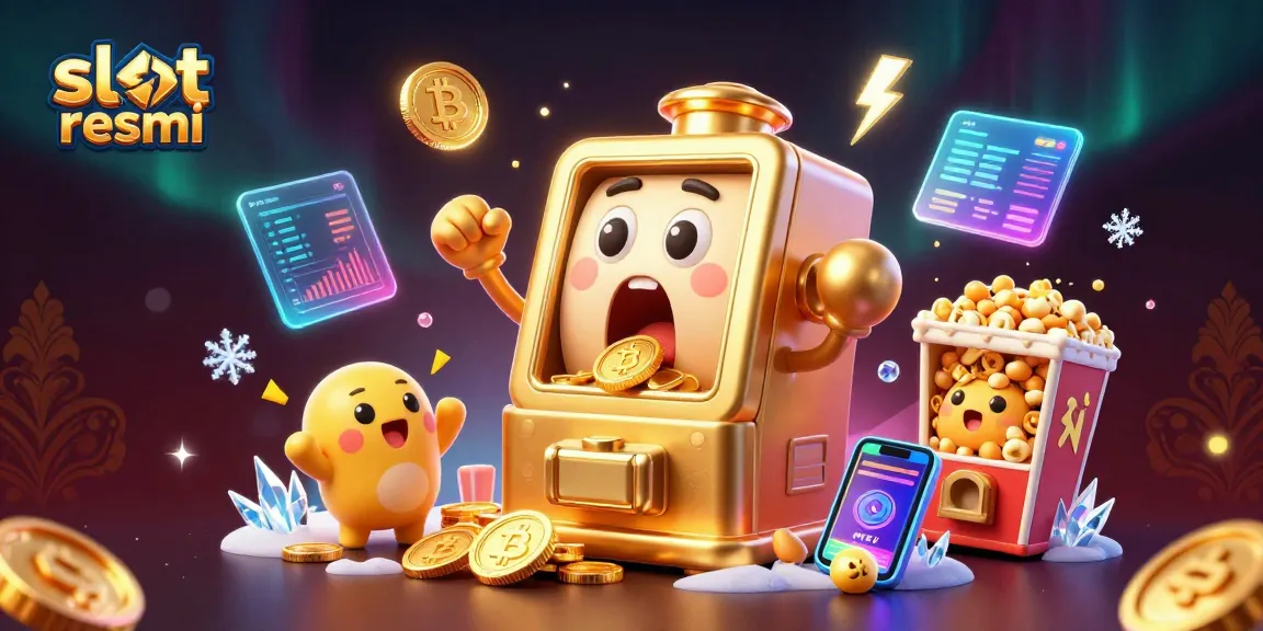 Experience winning excitement with slot resmi as a golden slot machine celebrates a jackpot.