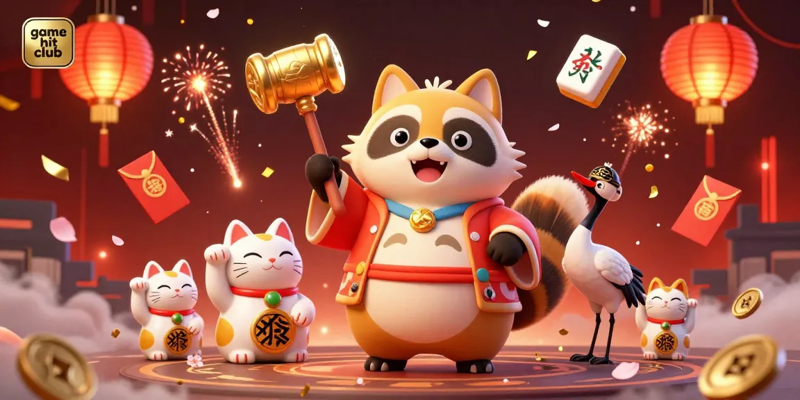 Play unforgettable games at game hit club with a lively illustration of vibrant characters and energetic casino elements.